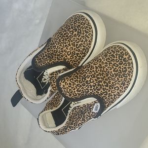 Vans Toddler Animal Leopard Print Canvas Slip On Shoes | Size 8